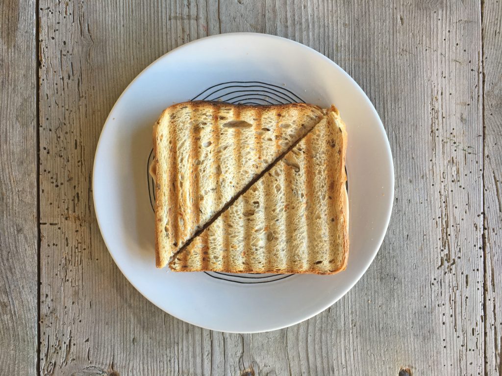 Healthy grilled cheese sandwich