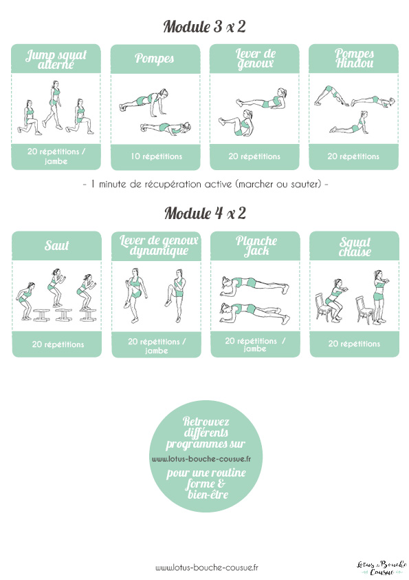 Entraînement à la maison (PDF à télécharger)