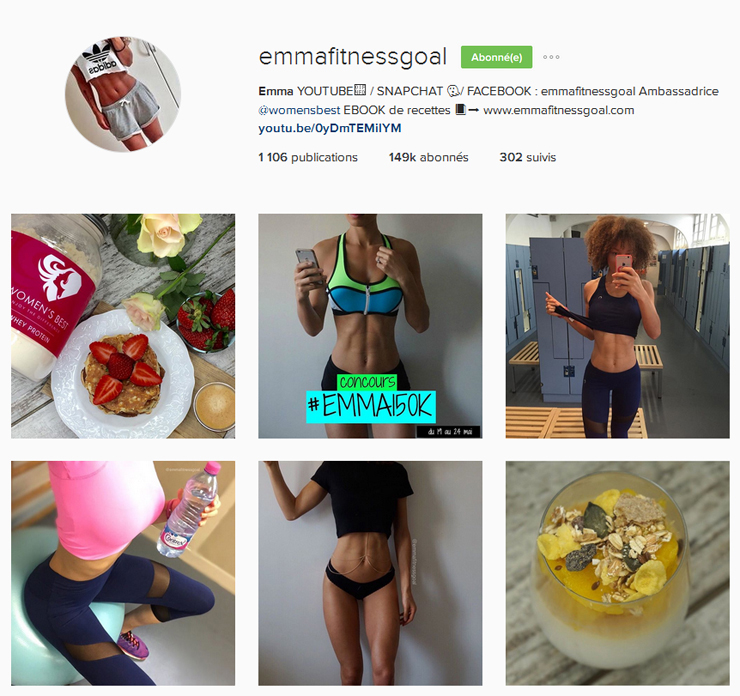 10 comptes emmafitnessgoal